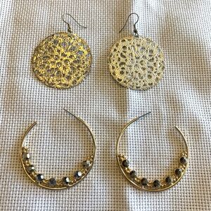 Two pair of large Statement Earrings